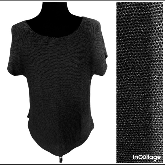 3/30$🔥 Cupio Black Boat neck short sleeve knitted blouse top size S - Picture 1 of 8